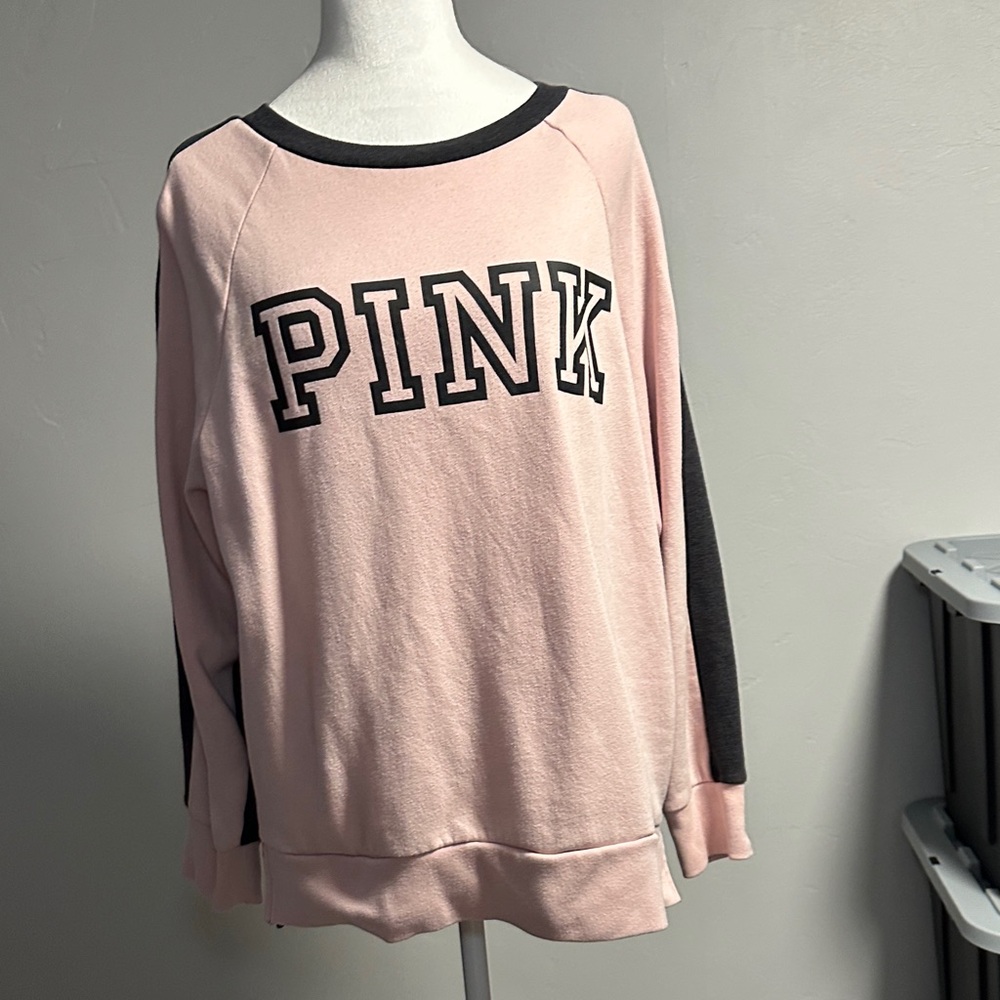 PINK Victoria's Secret Pink and Black Sweatshirt
